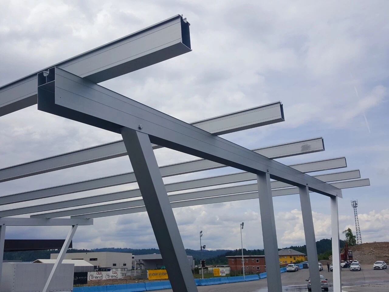 Single Carport Solar Mount Structure