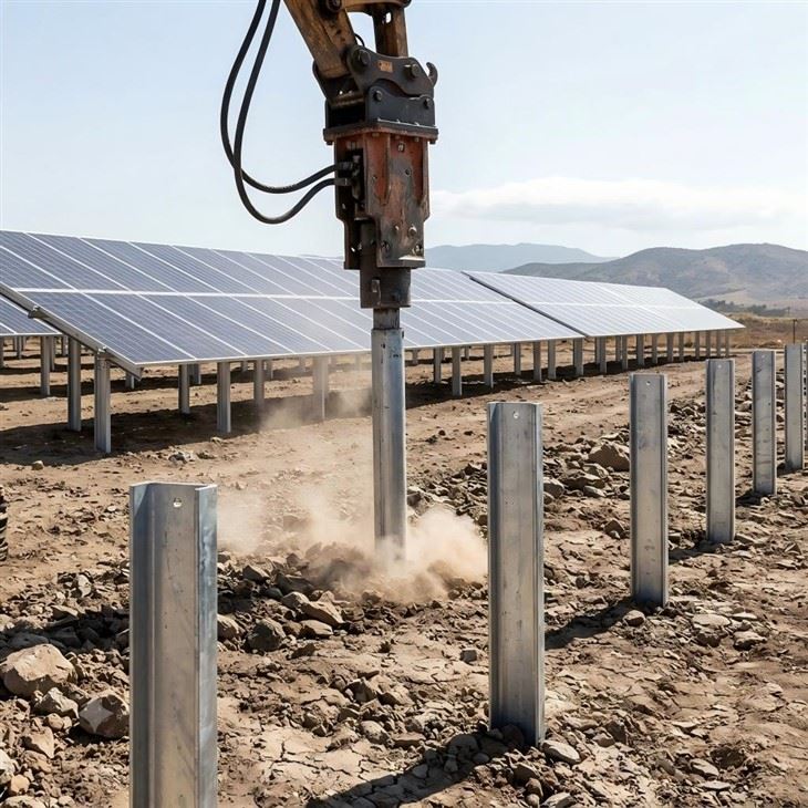 太陽光発電施設基礎用の頑丈な打ち込み式 C&U 鋼杭-