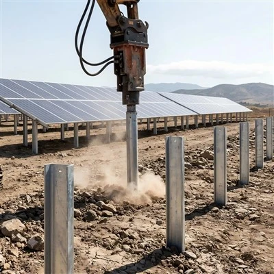 太陽光発電施設基礎用の頑丈な打ち込み式 C&U 鋼杭-