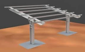 T-shaped Carbon Steel Solar Carport Mount System manufacturers